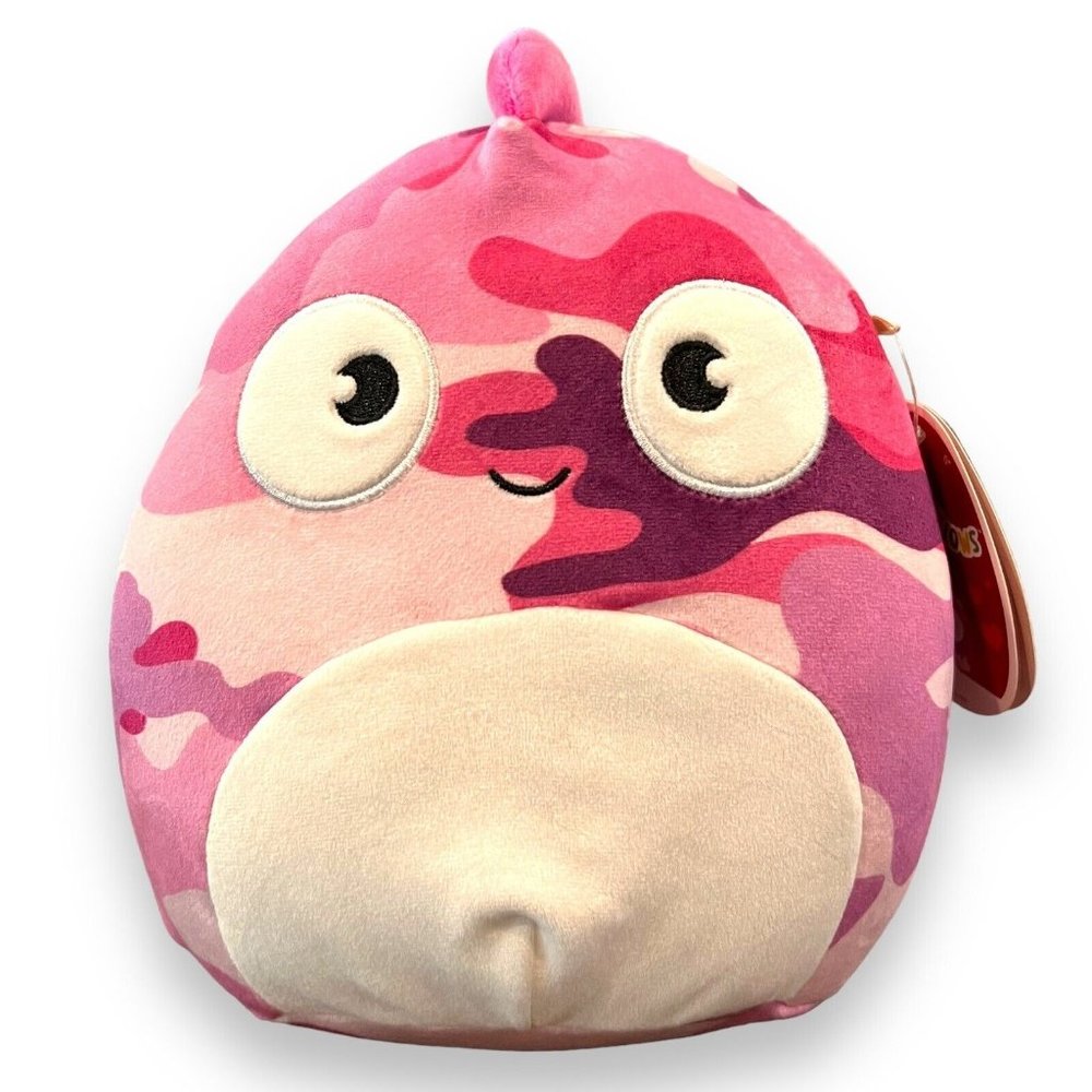 Squishmallow Pink Camo Bronte Chameleon Lizard 2022 HTF Plush NWT 8”